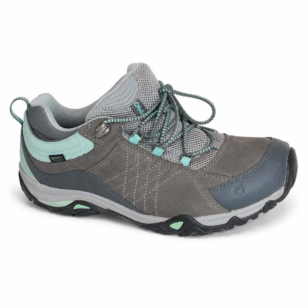 Oboz Sapphire Low B-Dry Womens Waterproof Hiking Shoes Charcoal/Beach Glass Sz 8